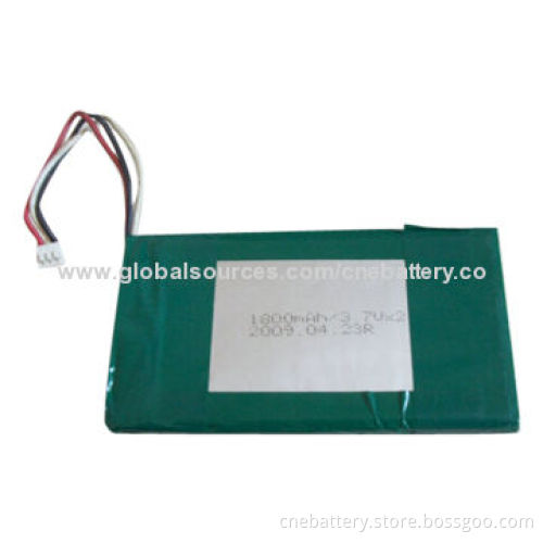 UL Marked Li-polymer Battery Cell Manufacturer, 3.7V, 1,800mAh, Dimensions 10.0 x 34 x 50mm